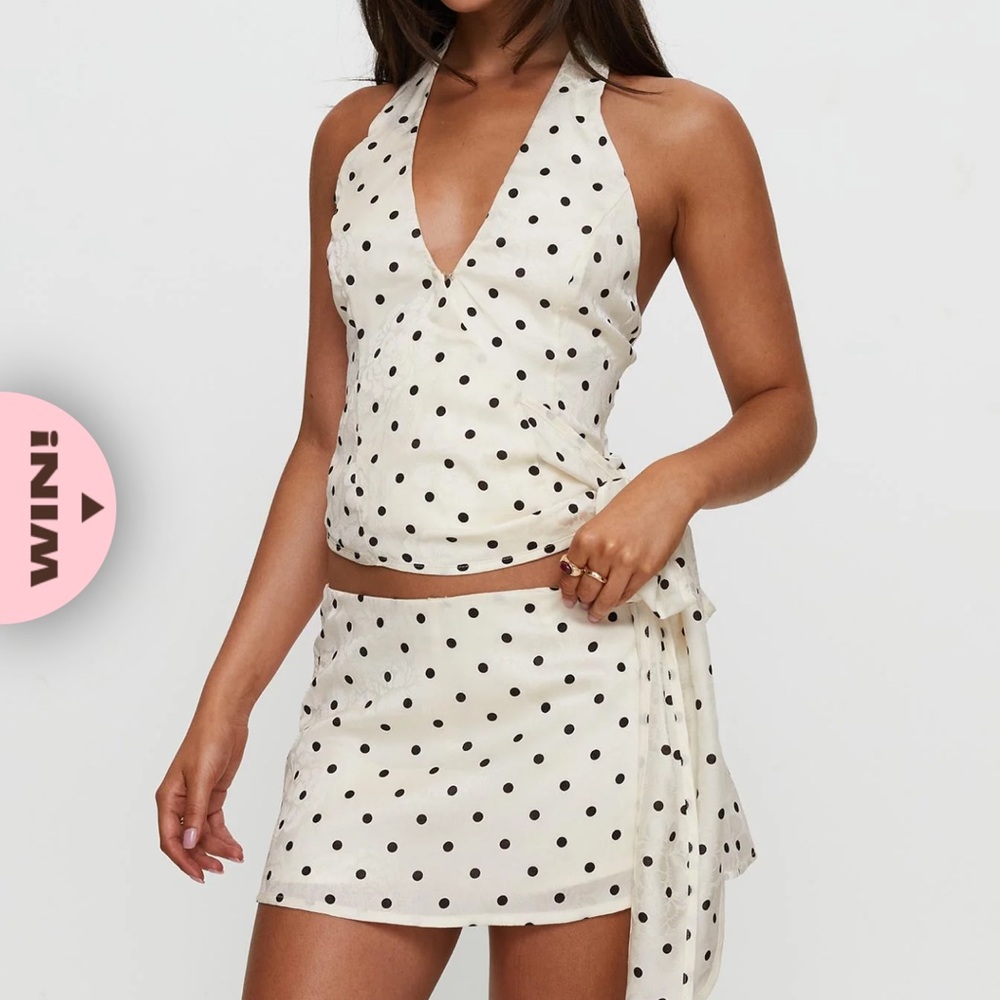 Princess Polly Beffanie Halter Wrap Set Polka Dot